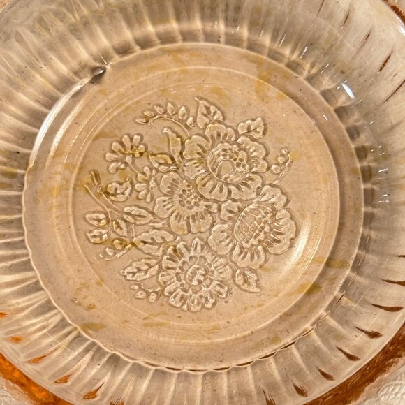 Vintage Mayfair Open Rose Pink Depression Glass Small Square Fruit Bowl - Picture 6 of 10
